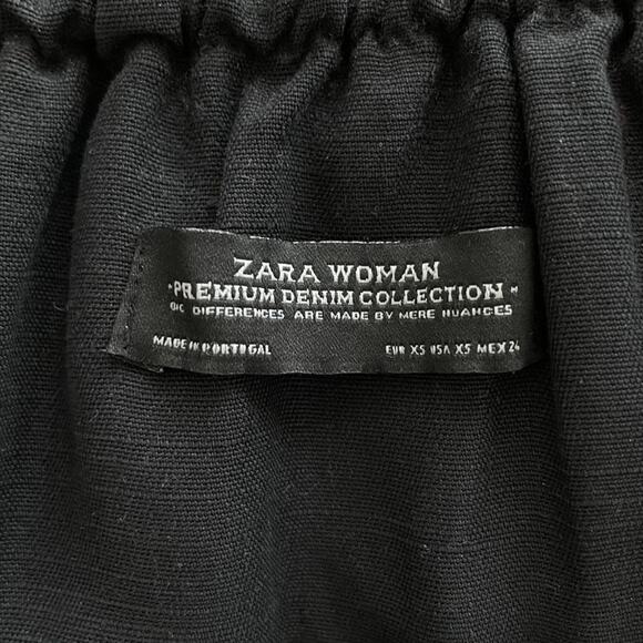 Zara Premium Denim Black Off Shoulder Tent Dress Sz XS - Picture 6 of 9